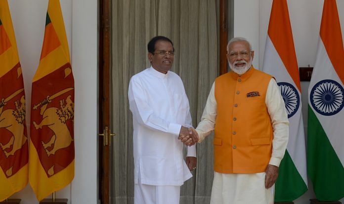 Prime Minister Narendra Modi and Sri Lanka's President Maithripala Sirisena | ANI Photos