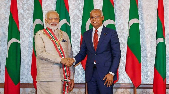 PM Narendra Modi with President of Maldives, Ibrahim Mohamed Solih | PTI