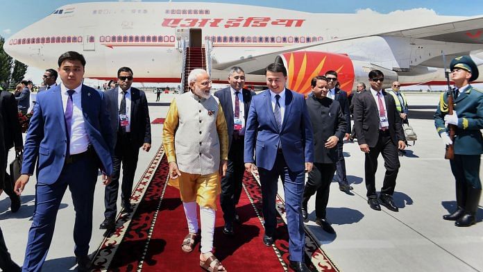 Prime Minister Narendra Modi's arrival in Bishkek, Kyrgyzstan | File photo: PTI