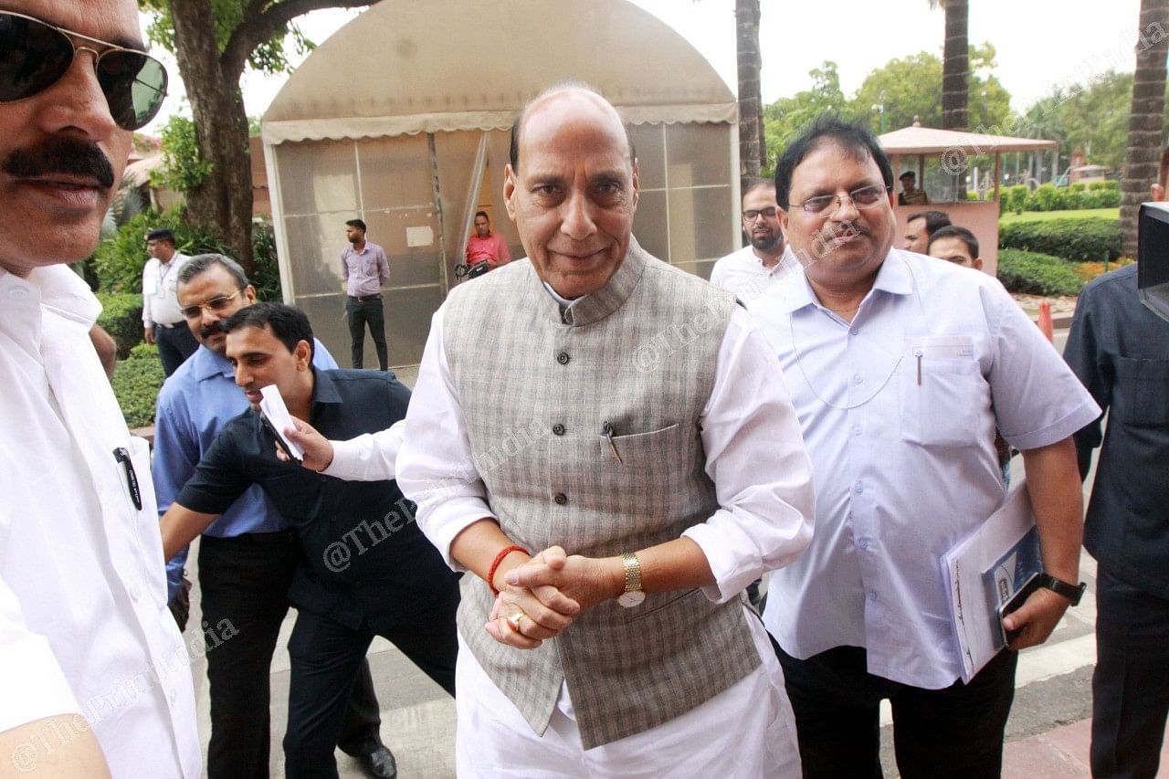 Defence Minister Rajnath Singh at Parliament 