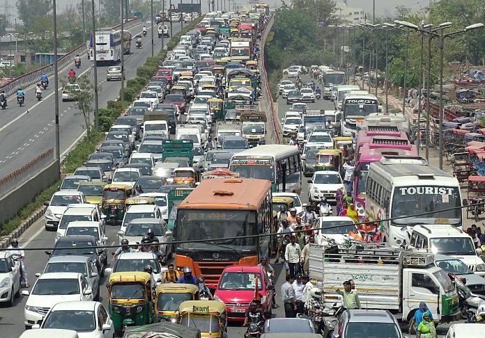 Traffic jam in New Delhi. (Representational Image) | ANI Photos