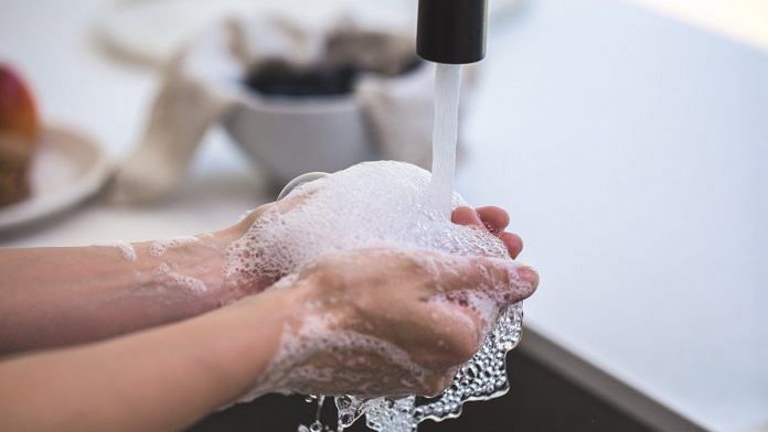 Representational image of someone washing hands