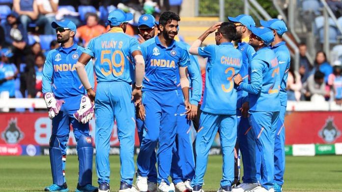 Team India during a practice match at the 2019 Cricket World Cup