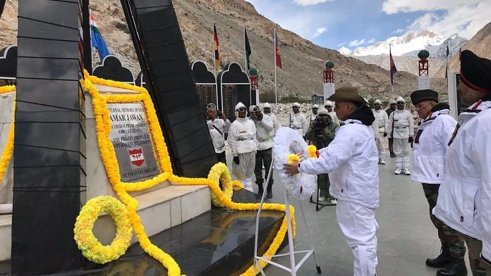 Defence minister Rajnath Singh pays tributes to soldiers in Siachen