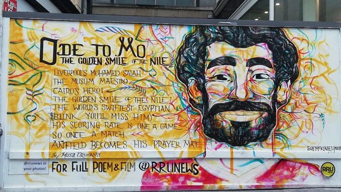 A mural tribute to Egyptian striker Mohamed Salah. | Commons