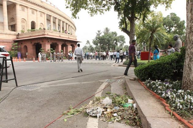 Waste piled up at different Parliament premises