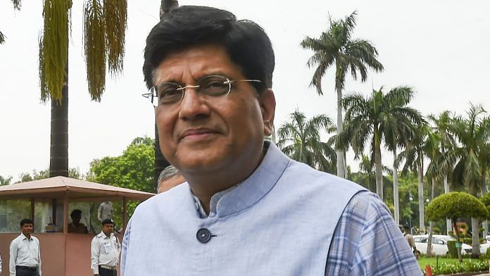 Railway minister Piyush Goyal