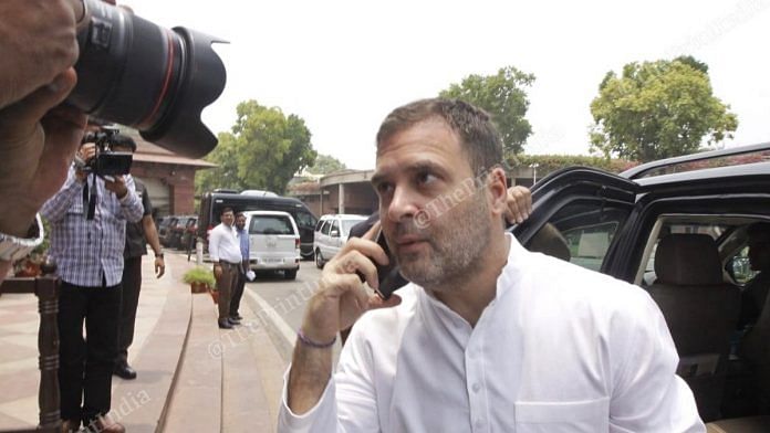 Rahul Gandhi at Parliament House| Photo: Praveen Jain | ThePrint