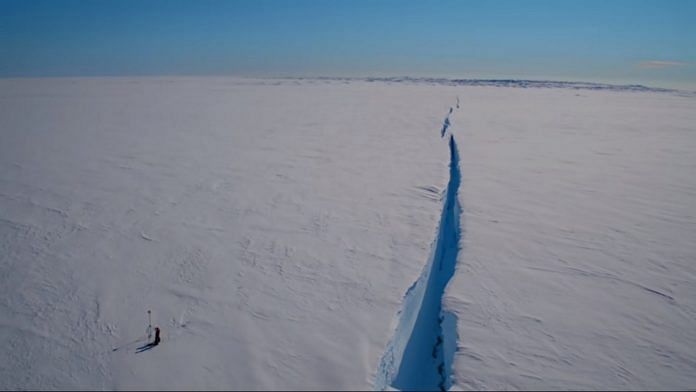 A massive chunk of ice is poised to break away from Antarctica’s Brunt Ice Shelf