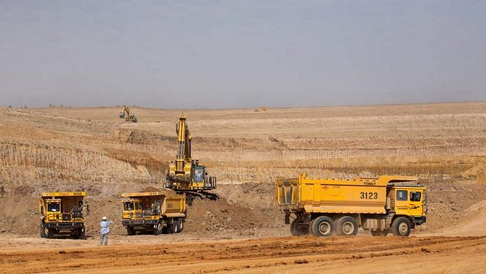 Open pit mine in the Thar desert, Pakistan