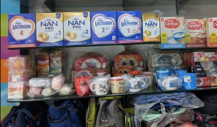 Nestle baby-food products at a store