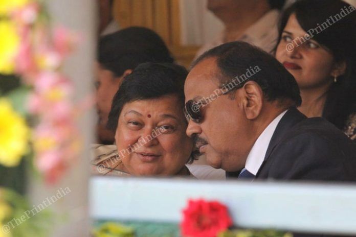 Chief Justice of Jammu and Kashmir High Court Gita Mittal speaks to NSA Ajit Doval. Doval has been camping out in Srinagar for days now to ensure the law and order situation in the UT is under control A security personnel and performers pose for the camera during the event | Praveen Jain | ThePrint Team