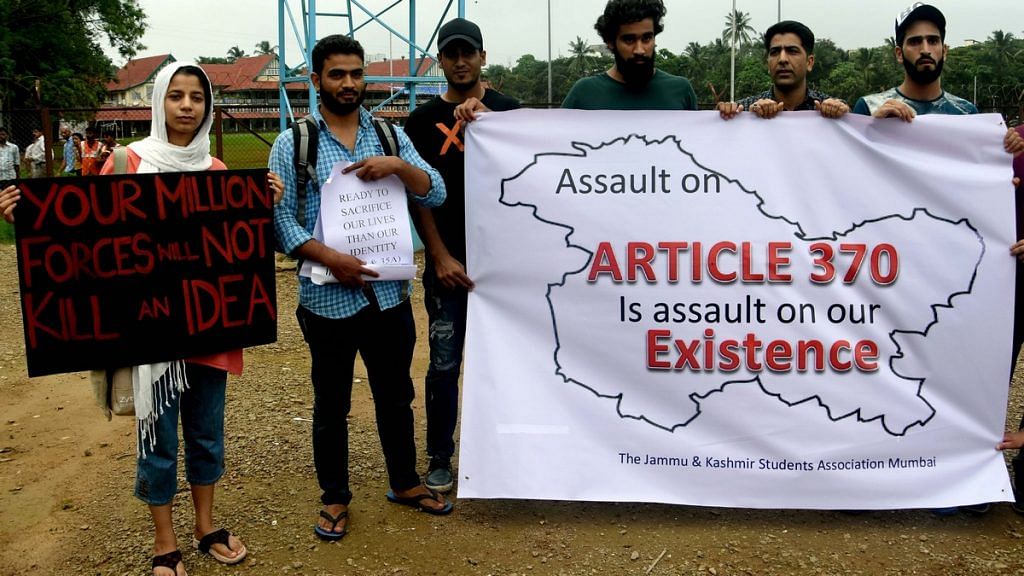 Protest against revocation of Article 370