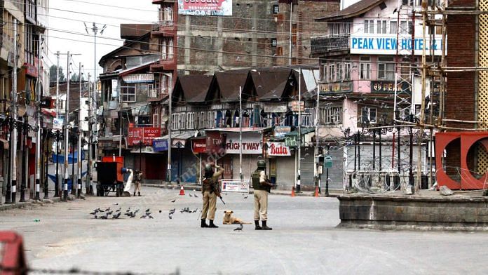 File photo of security personnel at Lal Chowk, Srinagar (representational image) | Photo: Praveen Jain | ThePrint