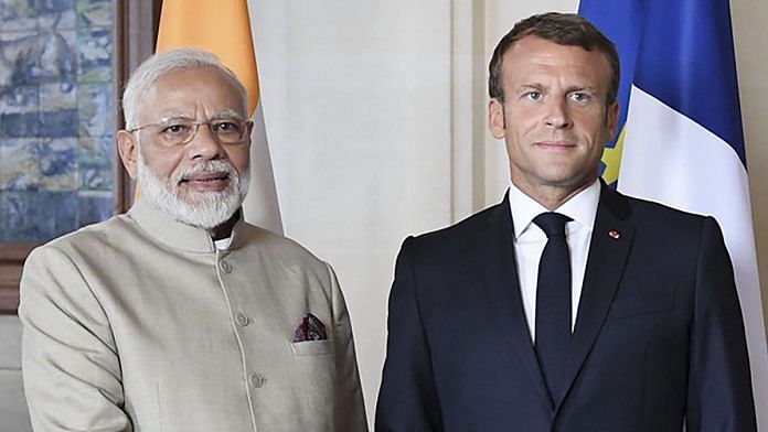 PM Modi with French President Emmanuel Macron