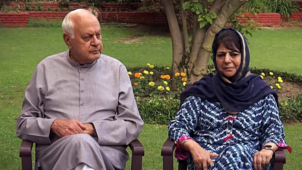 File image of NC chief Farooq Abdullah and PDP chief Mehbooba Mufti