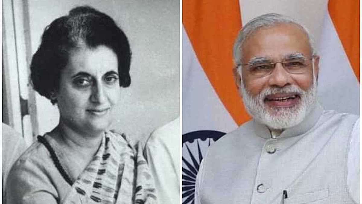 Indira Gandhi and Narendra Modi | File Photo | ThePrint