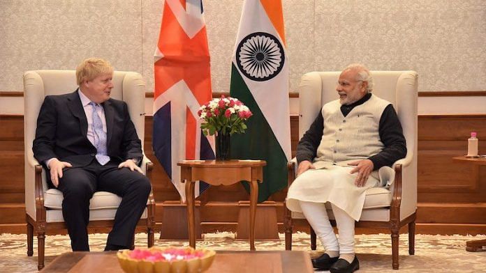 PM Modi with British PM Boris Johnson