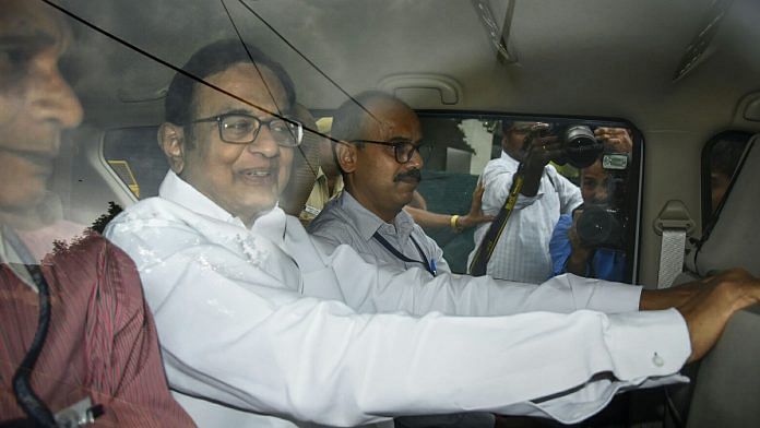 Former union minister P. Chidambaram being taken to court by CBI officials | PTI