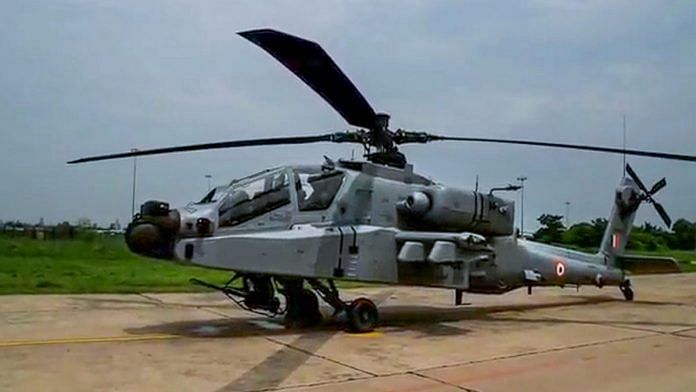 AH-64E Apache attack helicopter's maiden flight