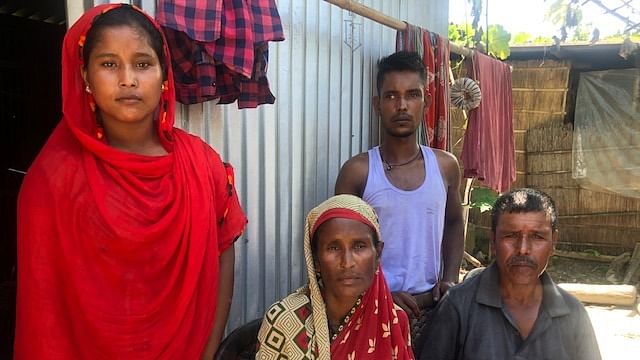 Abedin with his family. Every member has made it to the NRC, except his wife Hazera Khatun.