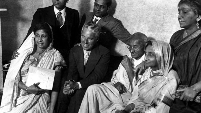 Mahatma Gandhi with Charlie Chaplin