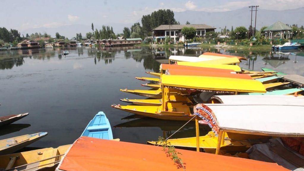The Dal Lake in Srinagar, Jammu and Kashmir