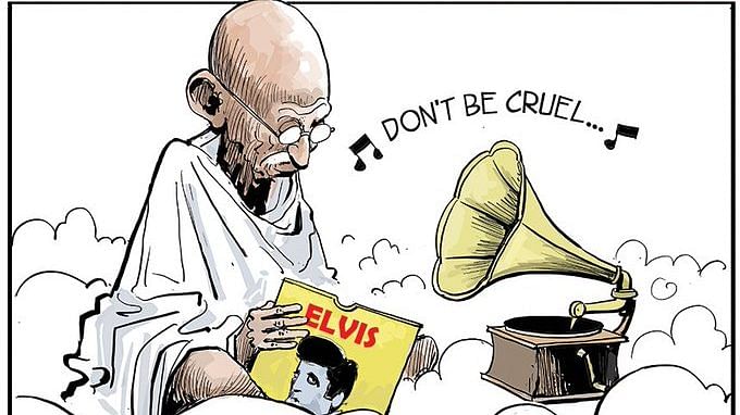 Mahatma Gandhi listens to Elvis, BJP shortchanges Shiv Sena & PM Modi  father of notebandi – ThePrint – Select