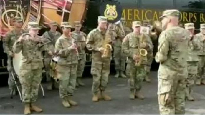 US Military band playing Indian National Anthem during Yudh Abhyas 2019 | PTI