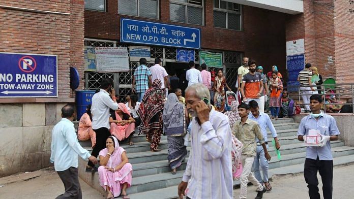 File image of LNJP Hospital, where Tabrez Khan is being treated for COVID-19 | Photo: Suraj Singh Bisht | ThePrint