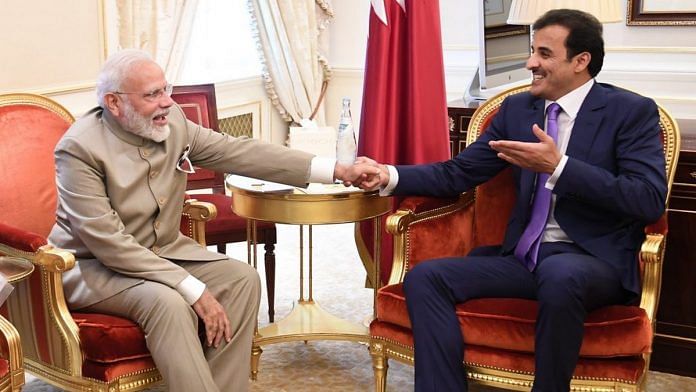 PM Narendra Modi with Sheikh Tamim bin Hamad, Amir of Qatar at UNGA in New York | Twitter