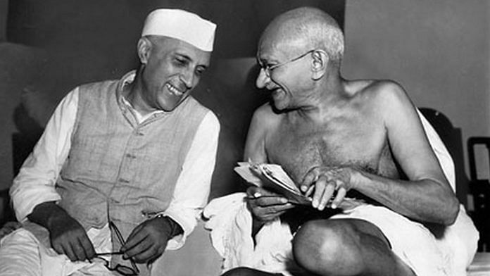 Jawaharlal Nehru and Gandhi | Commons