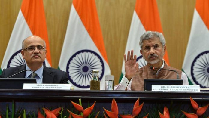 External Affairs Minister S. Jaishankar with foreign secretary Vijay Gokhale