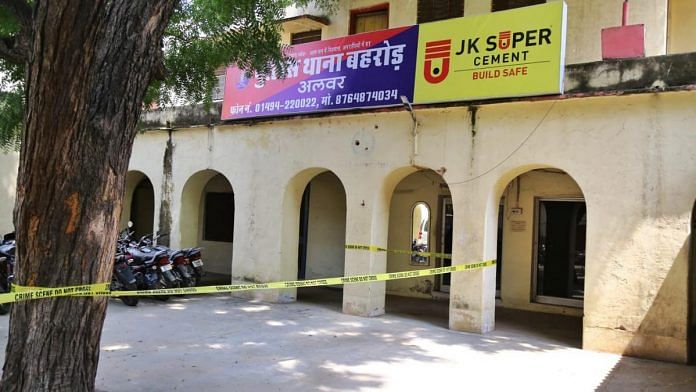 Behror police station, which witnessed a jailbreak. | Photo: Suraj Singh Bisht | ThePrint