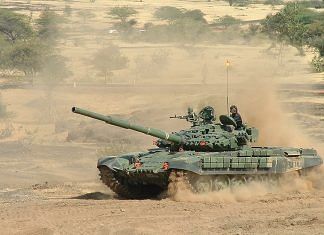 A file photo of the Indian Army's T-72 Ajeya MK2 tanks. | Photo: Commons