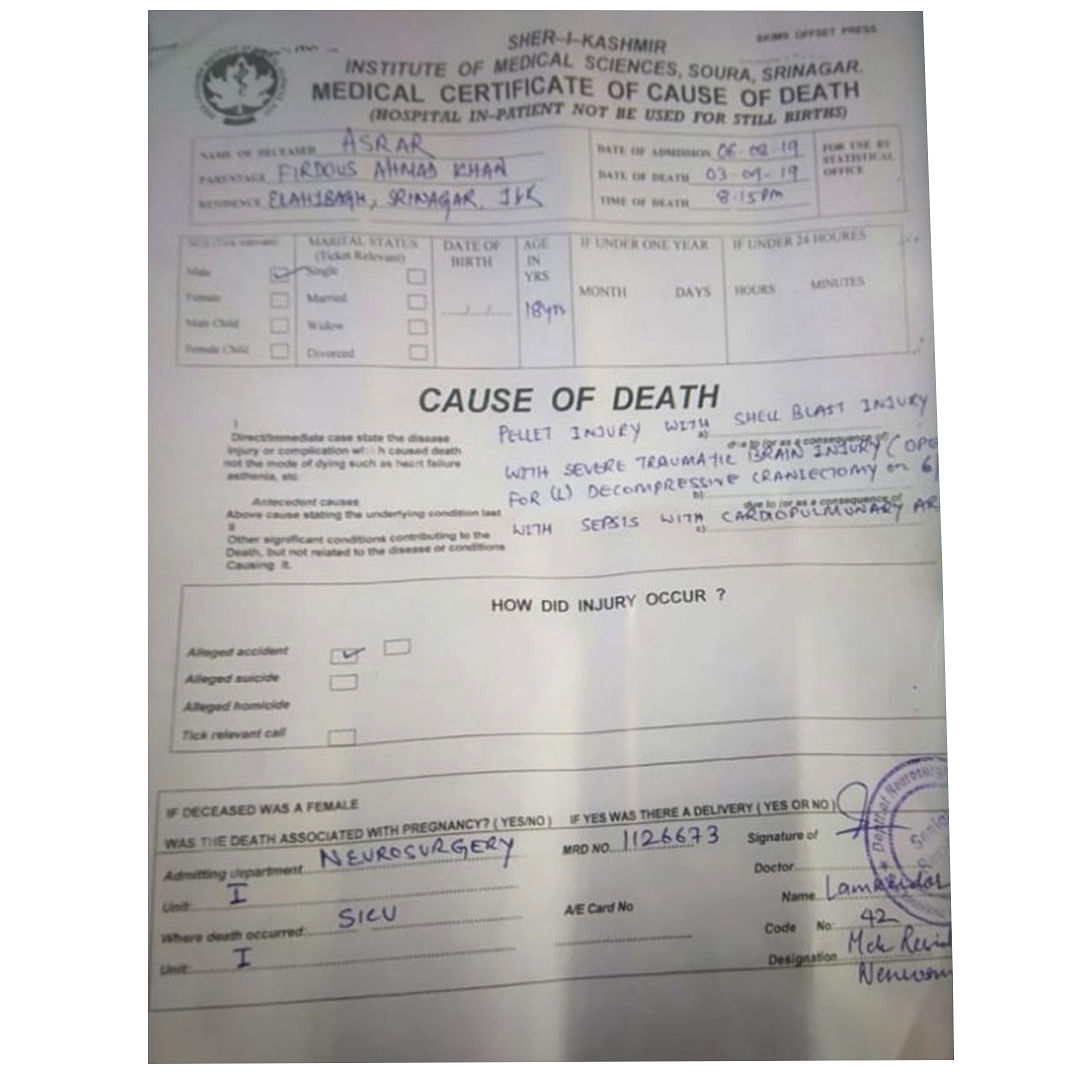 The medical report detailing the cause of Asrar's death | Ananya Bhardwaj | ThePrint
