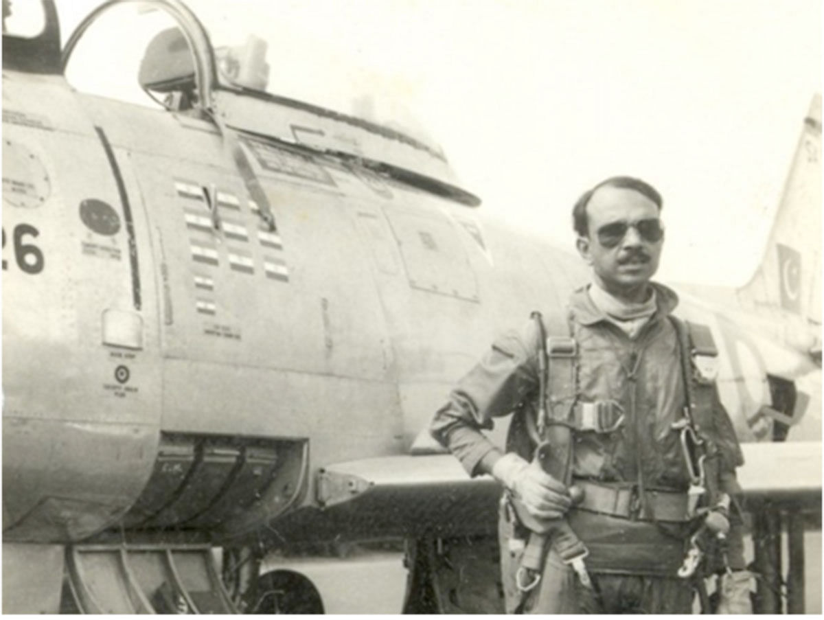Sqn Ldr MM Alam’s 9 confirmed and two probable kills in 1965 war as reflected by the Indian flags on his Sabre, will haunt a generation of Pakistanis for the lie and falsehood they portray. | Image: By special arrangement