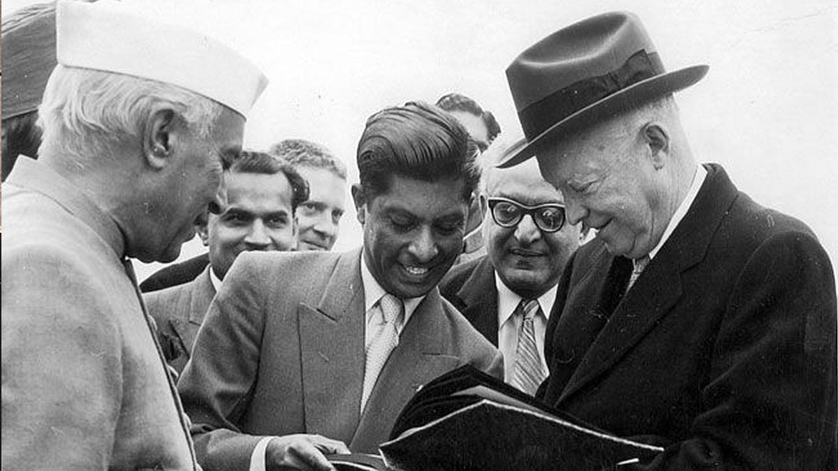 Eisenhower signs the visitor's diary in Rajghat | US Embassy in India | Flickr