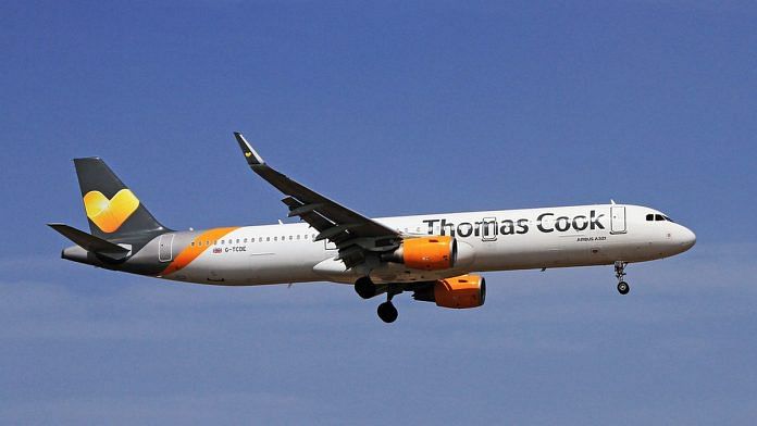 An aircraft belonging to London's Thomas Cook, the international travel company. | Flickr