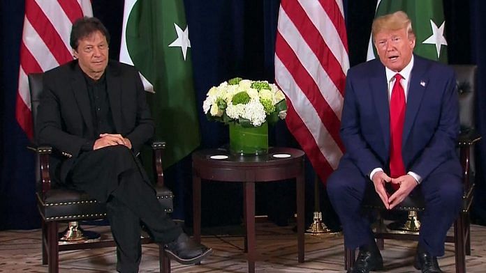 Pakistan PM Imran Khan meets with US President Donald Trump in New York on Monday. | ANI