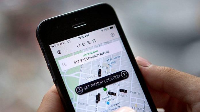 Uber app on a phone | Commons