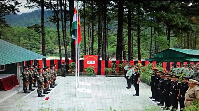 File image of a meeting between officers of the Indian Army and China's People's Liberation Army in Nathu La, Sikkim (representational image) | Photo: ANI