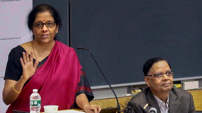 Nirmala Sitharaman speaks on 'Indian Economy: Challenges and Prospects' at Columbia University in New York | PTI