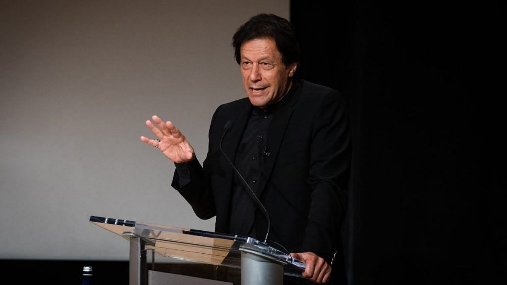 Pakistan Prime Minister Imran Khan speaks during an event at the Asia Society in New York, US | Photo: Cate Dingley | Bloomberg