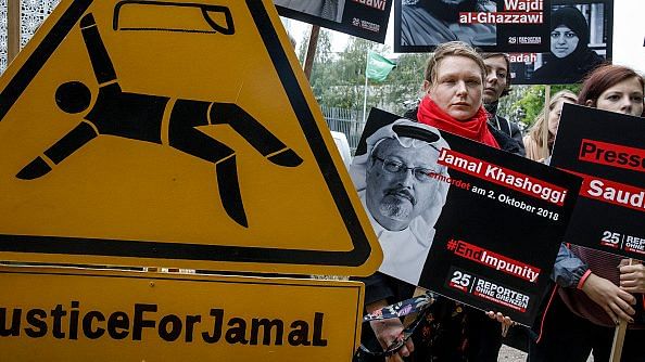 Activists Protest Kashoggi Murder One Year Anniversary | Bloomberg