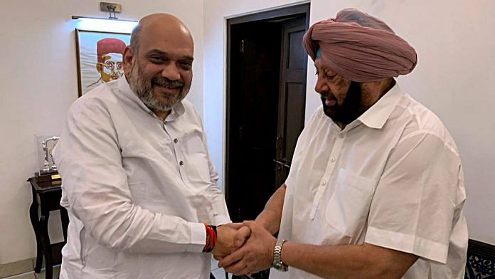 File image of Union Home Minister Amit Shah and Punjab CM Captain Amarinder Singh