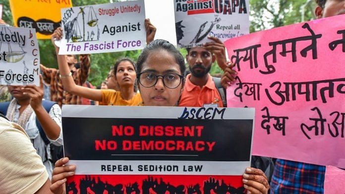 Activists protests against sedition law