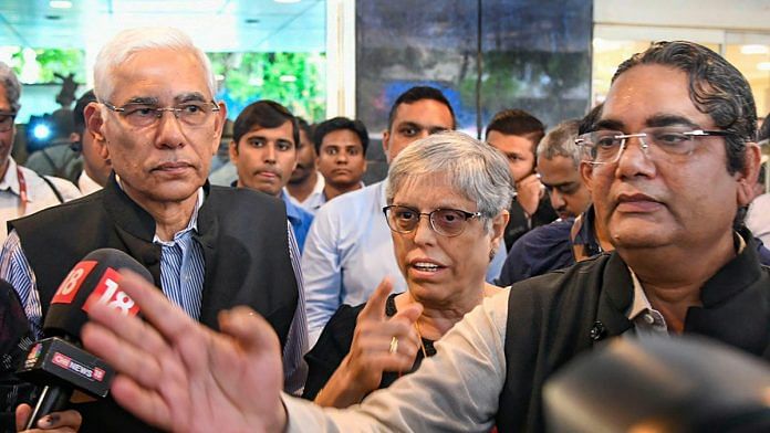 Vinod Rai (left) and Diana Edulji (centre) were members of the CoA throughout its tenure in charge of the BCCI