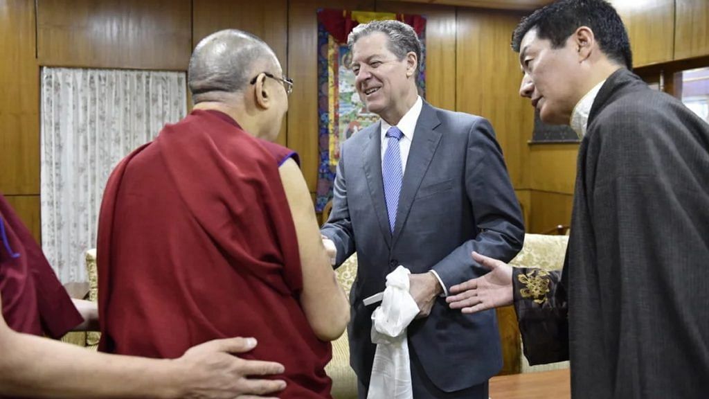 US diplomat Sam Brownback meets the Dalai Lama