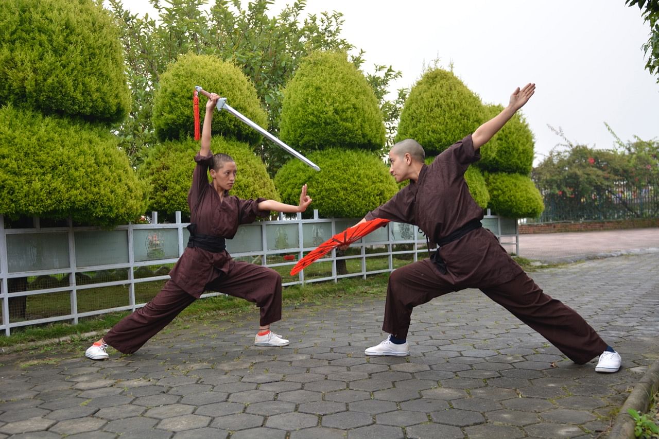 Kung Fu Nuns Jigme Rupa Lhamo (L) and Jigme Osel Dipam (R)